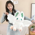 thumbnail image 3 of Bat Rabbit Plush Toy - Lovely Long Ears Bat Wings White Bunny Plushies, 3 of 7