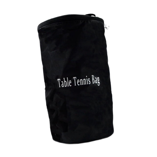 Bolsa para pelotas de tenis de mesa, bolsa de almacenamiento para pelotas de -pong, portátil, de gran capacidad, profesional, con cremallera y Negro