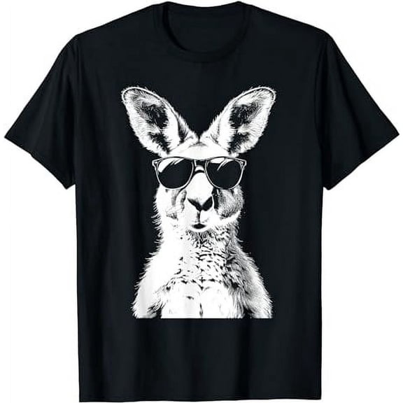 Cool Kangaroo Wearing Sunglasses Funny Animal Unisex Short Sleeve Graphic T-Shirt