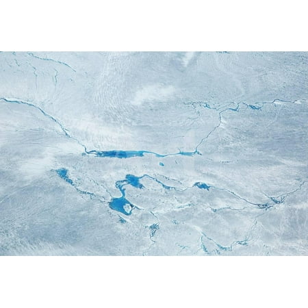Over The Bed Decor Supra Glacial Lakes over the Ice Sheet in Greenland. Aerial Shot. Print Wall Art By Milan Petrovic ()