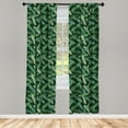 thumbnail image 2 of Ambesonne Banana Leaf Curtains, Jungle Exotic Leaves, Pair of 28"x84", Emerald Pale Green, 2 of 4