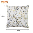 thumbnail image 2 of Funda de almohada Pastoral con flores y hojas, funda de almohada para el hogar, funda trasera para la cintura, sin núcleo, 2 uds., 2 of 5