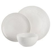 Gibson Elite Alemany 18 Piece Embossed Dinnerware Set - White