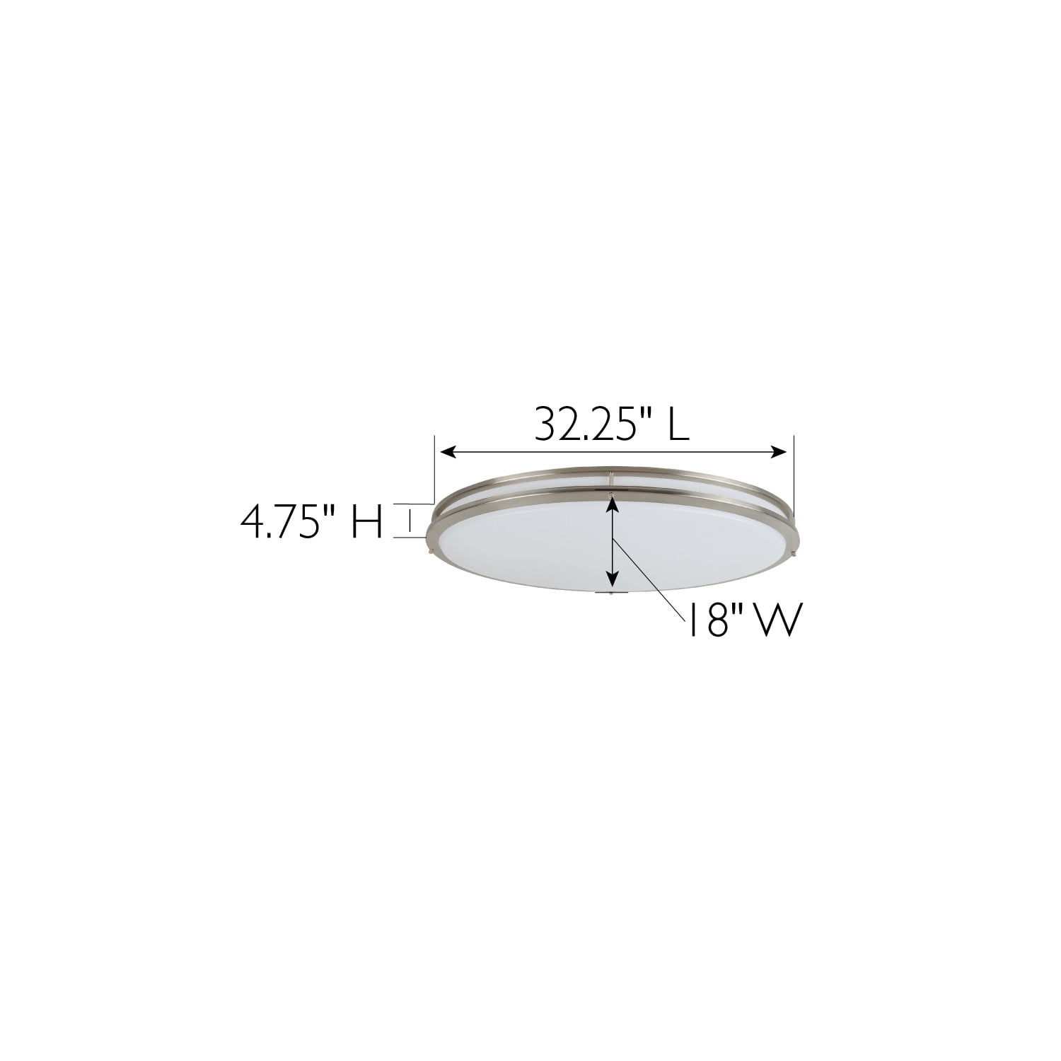 Design House Owens 32" Integrated LED Modern Dimmable 1 Light Brushed Nickel Flush Mount Ceiling Light with White Frosted Shade