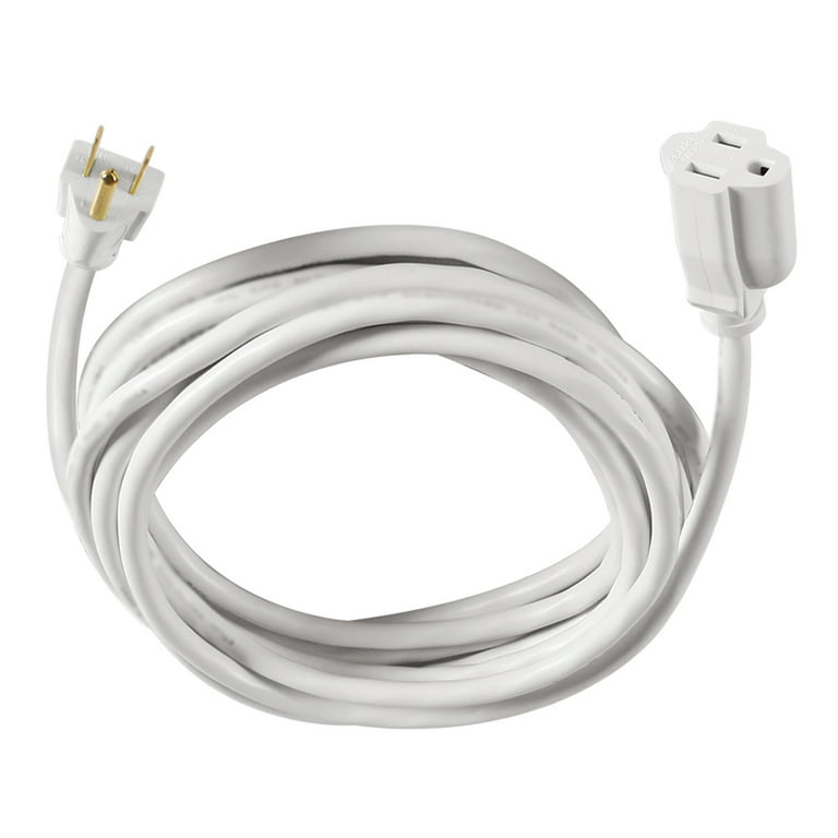 Hyper Tough 15FT 16AWG 3 Prong White Outdoor/Indoor Use Single Outlet  Extension Cord, 13 amps