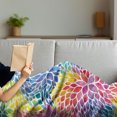 thumbnail image 3 of Colorful Soft Flannel Fleece Blanket, Blossoming Nature Rainbow Colored Foliage in Watercolor Style Spring Illustration, Cozy Plush for Indoor and Outdoor Use, 70" x 90", Multicolor, by Ambesonne, 3 of 5