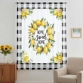 thumbnail image 3 of Summer Yellow Lemon Sheer Curtains 108 Inches Extra Long, Black Buffalo Plaid Farmhouse Light Filering Curtains, Privacy Drapes Simi Floor to Veiling Curtain for Living Room Bedroom Window Treatment, 3 of 9