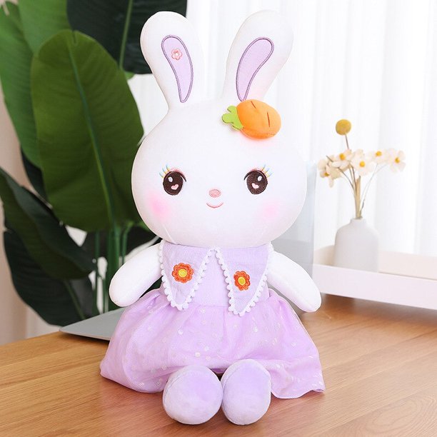 Cute / Soft / Bunny Plush Toys / Bunny Dolls with Carrot Hair Clips In Skirts / Children's Birthday Giftspurple80cm Deng Xun unisex