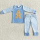 thumbnail image 4 of Conjunto de ropa de dormir para niños y niñas, ropa de dormir con bordado de pan de jengibre, pantalones de rayas rosas, pijamas para niños pequeños, venta al por mayor, 4 of 4