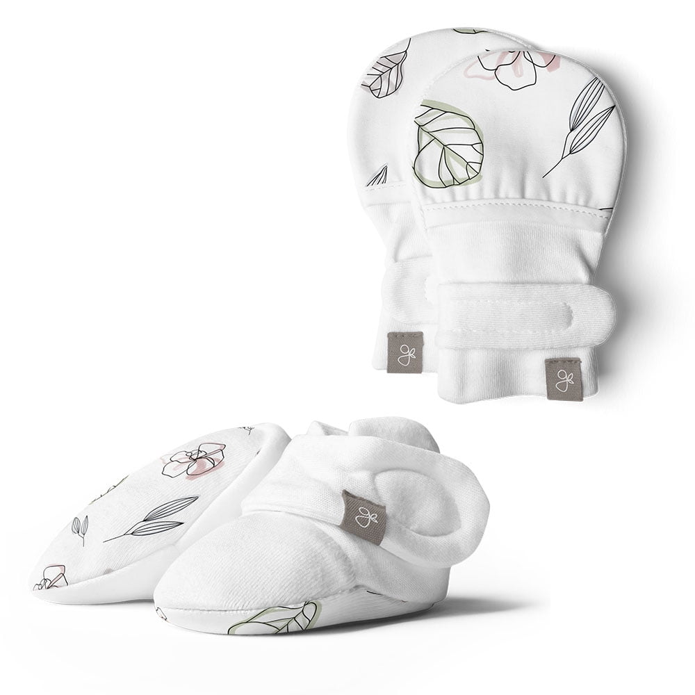 Goumikids Soft Organic Stay On Baby Mitt And Bootie Newborn Bundle 0 3m Floral Walmart Canada