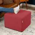 thumbnail image 3 of Jaxx Monroe Square Foam Ottoman with Stain Resistant Performance Fabric, Large (24 x 24 x 18), Poppy Red, 3 of 5