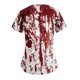 thumbnail image 3 of Blusa quirúrgica con cuello en V y diseño de salpicaduras de sangre para Halloween para mujer: uniforme médico con bolsillos, 3 of 3