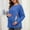 Blue, variant on Maternity Shirt with Hidden Zipper, Side Slit Crew Neck Spring 0versized Long Sleeve Nursing Tops Black