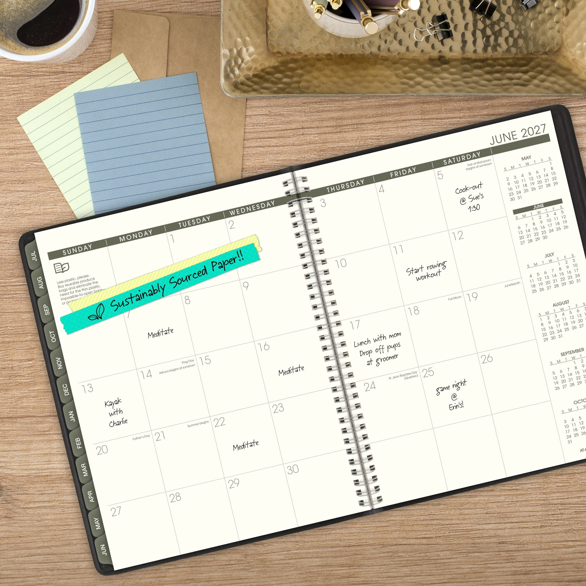 AT-A-GLANCE Recycled Academic 2026-2027 Weekly Monthly Appointment Book Planner