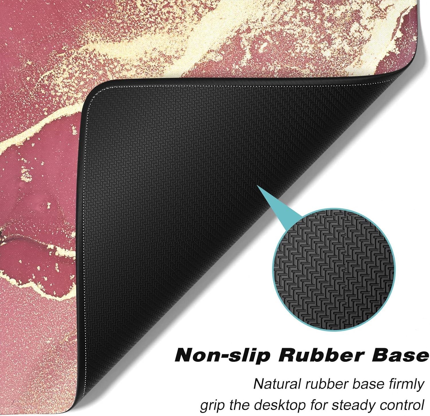 Extended Large Mouse Pad, XXL Gaming Desk Pad 31.5 x 15.7 Inch, Big Computer Keyboard Mousepad, Waterproof Mouse Mat with Stitched Edges and Non-Slip Base for Office Gaming, Colorful Marble
