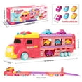 thumbnail image 5 of 7 in 1 Carrier Truck Toy Cars for Toddlers 1-3 with Light and Sound, Christmas Birthday Gifts, Pink, 5 of 7
