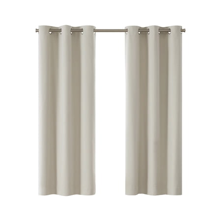 eclipse corte solid blackout curtains  set of 2  63 inch long blackout curtains  37  w x 63  l  vanilla