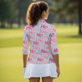 thumbnail image 6 of HUIACONG Christmas Womens 3/4 Sleeve Golf Polo Shirts with Hoho Pattern, Quarter Zip Golf Top for Ladies Tennis and Exercise, 6 of 10