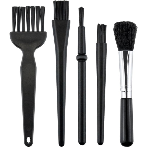 Januofi 5 PCS Mini Keyboard Cleaning Brushes Kit, PP Handle Nylon Anti Static Electronic Dust Cleaning Brush for Computer Keyboard Motherboard Camera Small Space