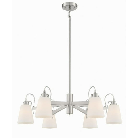 6 Light Chandelier-Brushed Nickel Finish -Traditional Installation Minka Lavery 3996-84