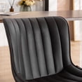 thumbnail image 6 of Kidol & Shellder Upholstered Dining Chair Set of 2 Washable PU Fuax Leather High Back Living Room Side Chairs, Black, 6 of 10