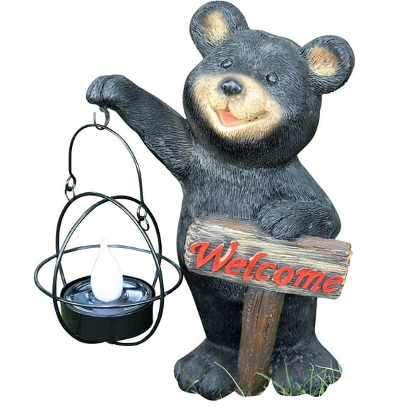Dawhud Direct | VP Home Welcome Bear Solar Powered LED Outdoor Decor Garden Light