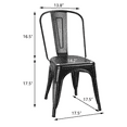 thumbnail image 3 of Vineego Steel Metal Outdoor Dining Chairs -Set of 4, Black, 3 of 3