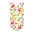 thumbnail image 2 of FOR U DESIGNS Fashion Leotard One Piece Swimsuit for Kids Girls 9-10Y Fruits Theme V Neck Swimwear Athletic Sleeveless Swimwear for Beach Swimming, 2 of 8