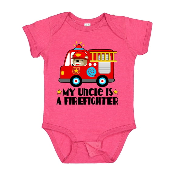 Inktastic Fireman Uncle is a Firefighter Boys or Girls Baby Bodysuit