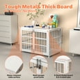 thumbnail image 6 of YOKWOK 38 Inch Dog Crate Furniture with Secure Locks & Wood Top, 2-In-1 Thick Wooden Dog Crate End Table, Heavy Duty Indoor Dog Kennel for for Small Dogs, White, 6 of 10