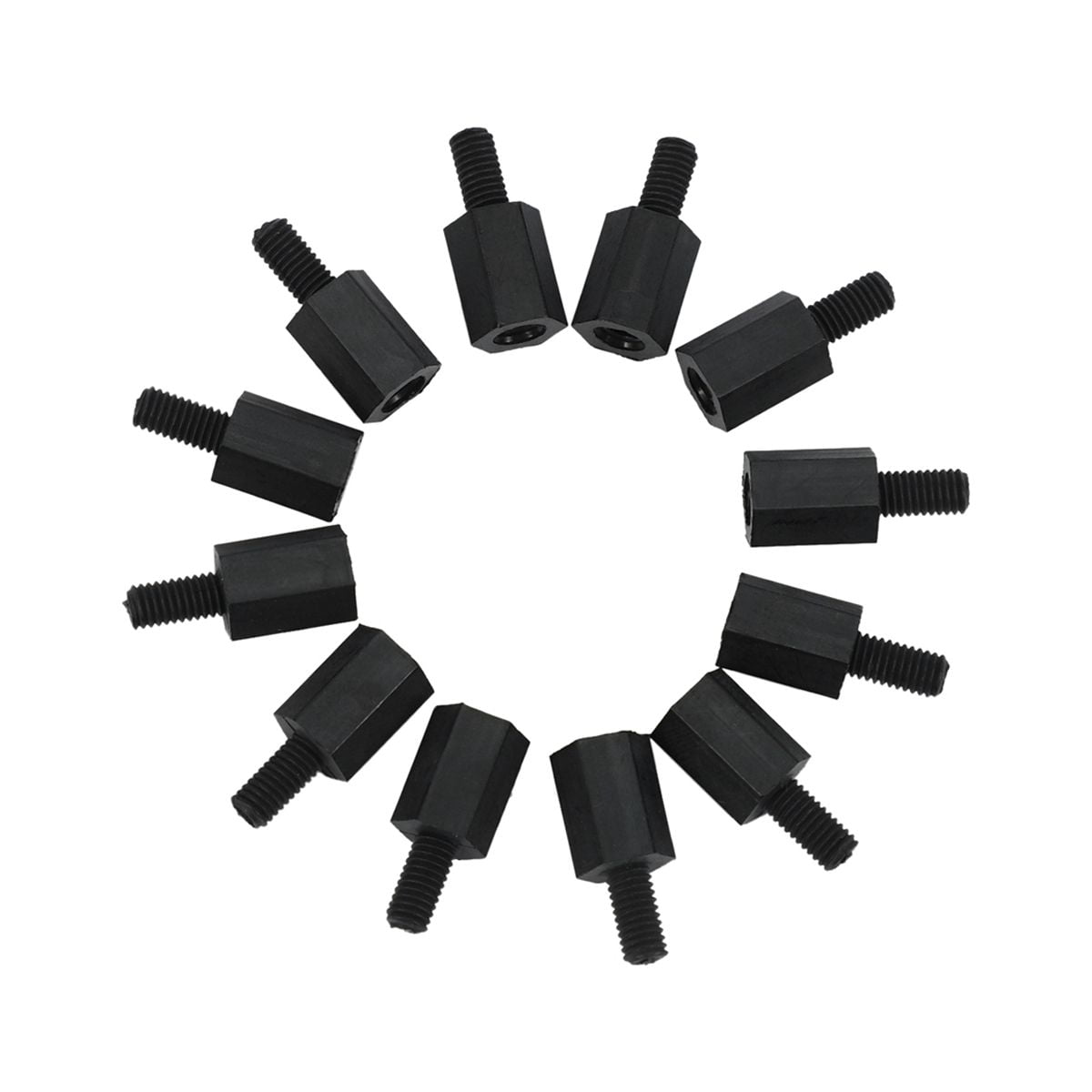 1000Pcs M3 Thread 8mm+6mm PCB Fixed Nylon Hex Standoff Spacer Pillar