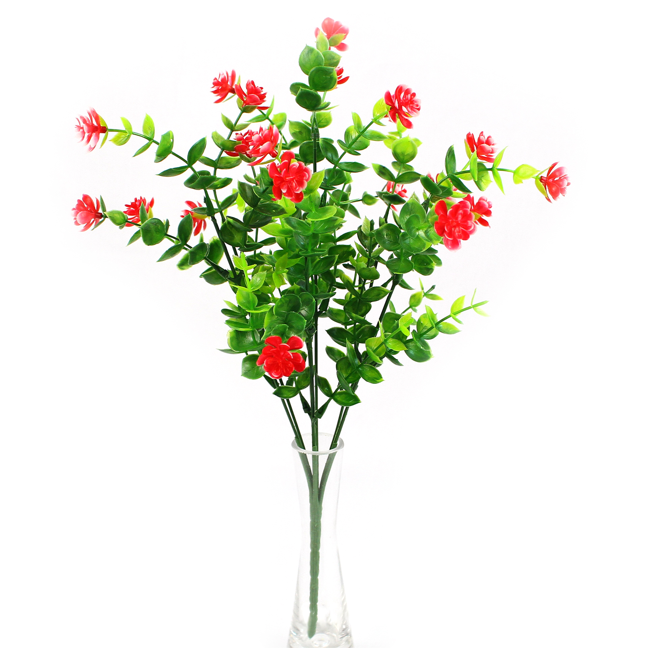 LEERUI Outdoor Artificial Flowers UV Resistant Fake Eucalyptus Rose