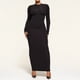 thumbnail image 1 of Faldas largas Vestido largo negro para mujer Color sólido Cuello redondo Slim Fit Traje de vacaciones para chica picante Cgtredaw Negro T S para Mujer, 1 of 7