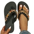 thumbnail image 3 of CPNG Women's Wedge Flip Flops Rhinestone Sandals with Comfortable Arch Support Lightweight Walking Thong Sandals Casual Summer Indoor Outdoor Beach Slides Cute Slippers, 3 of 9