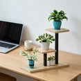 thumbnail image 6 of Gumesh Plant Stand Indoor 3 Tier, Wood Plant Shelf Corner Display Rack,14 Inch Tall Multiple Planter Pot Holder, Space-Saving Flower Stand for Living Room Balcony Garden Patio(Yellow), 6 of 6