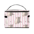 thumbnail image 3 of Yiaed Heart Cat Print Makeup Bag Travel Cosmetic Bags for Women Girls Zipper Pouch Makeup Organizer, 3 of 4