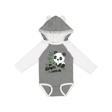 

Inktastic My Grampy Loves Me- cute panda Gift Baby Boy or Baby Girl Long Sleeve Bodysuit