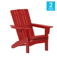thumbnail image 2 of Flash Furniture Adirondack Chair with Cup Holder, Weather Resistant HDPE Adirondack Chair in Red, Set of 2, 2 of 9