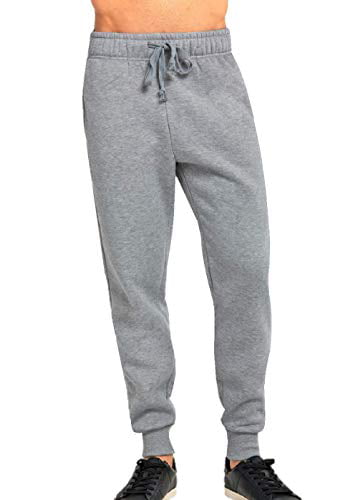 Elastic Waistband//Cuffed//Open Bottom Sweatpants with Side Pockets JMR Mens Fleece Sweat Pants