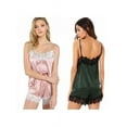 thumbnail image 3 of Kernelly Sexy Pajama Set for Women Lace Cami and Shorts Two Piece Satin Sleepwear, 3 of 4