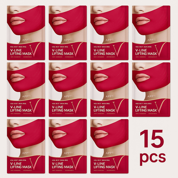 APPTI White V-Line Lifting Mask 15-Piece Set – Brightening & Sculpting Facial Treatment for a Radiant, Defined Jawline and Visibly Lifted, Firm Contour – Professional Mask Collection