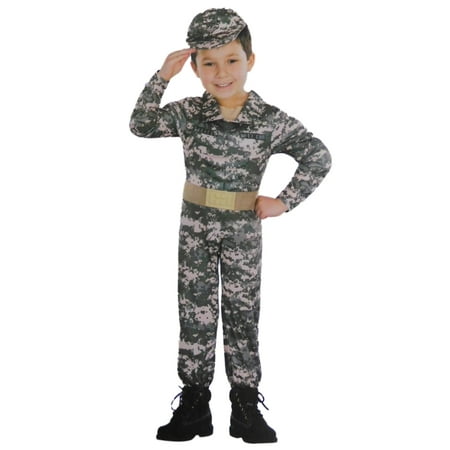 Infant & Toddler Boys Army Muscle Costume Camo Soldier Uniform