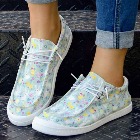 

QWANG 2023 Floral Print Women s Sports Shoes Flat Breathable Shoes Women s Shoes Blue