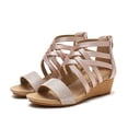 thumbnail image 4 of LEEy-World Chaussures pour Femmes Sandales Habillées à Talon Compensé Bas Sandales Confortables à Plateforme, 4 of 5