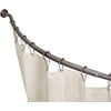 Elegant Home Fashions 3-in-1 Adjustable Curved Shower Rod Value Pack with Shower Hooks