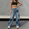 thumbnail image 4 of Axiiglly Barrel Jeans Women Boho Baggy Mid Rise Wide Leg Casual Vintage Jeans Boyfriend Streetwear Denim Pants, S-2XL, 4 of 7