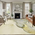 thumbnail image 2 of Marble Yellow Large Area Rugs for Bedroom Living Room, Soft Non Slip Carpet Bedside Rug, Modern Abstract Ink Painting Luxury Rectangular Floor Cover Kitchen Accent Rug 5'x8' for Dining Room/Office, 2 of 9