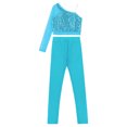 thumbnail image 2 of Sywiyi Costumes de Performance Jazz Hip Hop pour Filles Ensemble de Danse Ballet 2 Pcs 6-16 Ans Bleu Clair 8, 2 of 7
