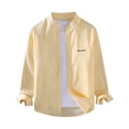 thumbnail image 1 of Camisas Hombre Vestir Camisa de hombre bordada a la moda, informal, versátil, a la moda, ajustada (Yellow, XXL), 1 of 3