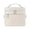 Beige, variant on Stylish Cylindrical Makeup Carrier Designed With Double Zippers And Shoulder Strap Attachment For Easy Carrying